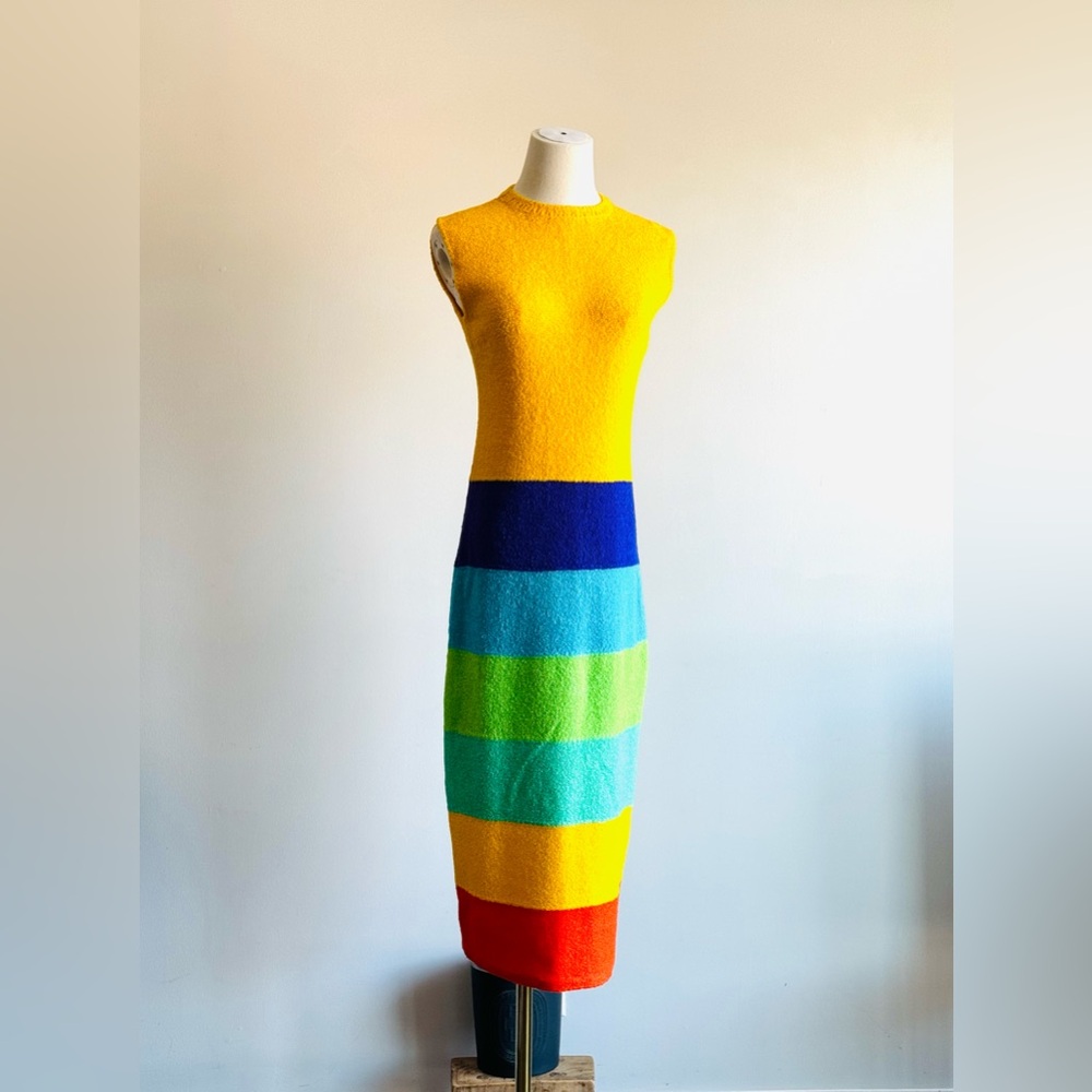 vintage St. John Knits dress color block sleeveless Santana knit